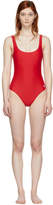Thumbnail for your product : MAISON KITSUNÉ Red Tricolor Fox Swimsuit