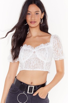 Nasty Gal Womens Love Never Felt Sew Good Broderie Anglaise Crop Top - White - 8