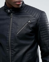 Thumbnail for your product : Jack and Jones Originals Faux Leather Biker Jacket