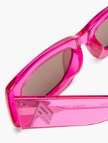 Thumbnail for your product : ATTICO X Linda Farrow Mini Marfa Rectangle Sunglasses - Pink