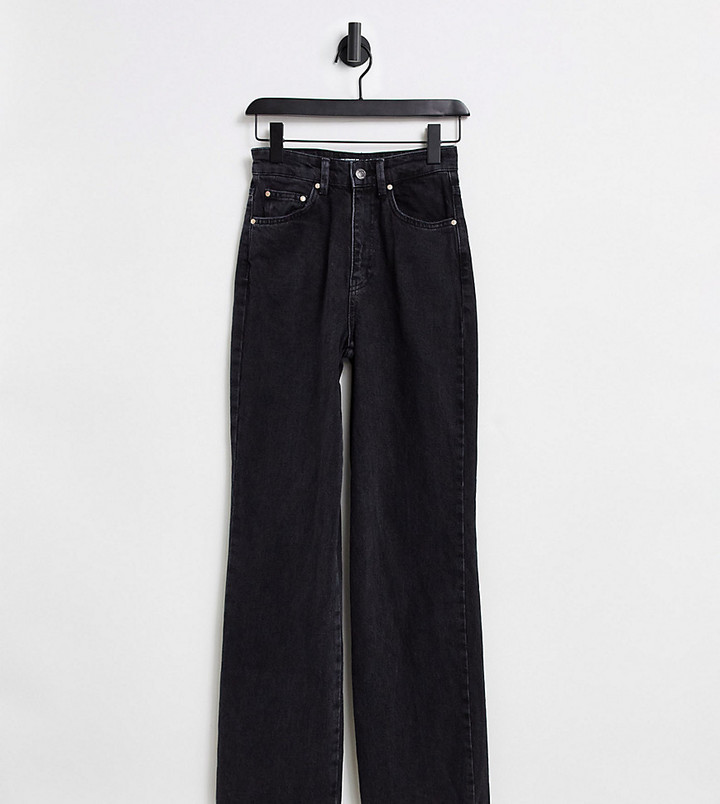 Stradivarius Petite 90s dad jean in washed black - ShopStyle