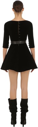 Cc By Camilla Cappelli Velvet Mini Dress With Leather Belt