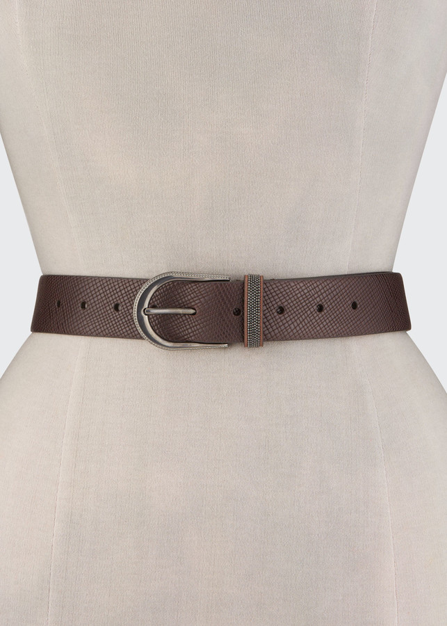 Brunello Cucinelli Leather Notch Belt - ShopStyle