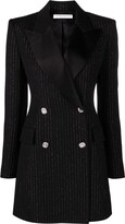Thumbnail for your product : Alessandra Rich Double-Breasted Pinstripe Blazer Dress