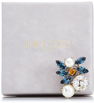 Jimmy Choo SUMMER Denim Mix Metal with Crystals and Pearls Shoe Buttons