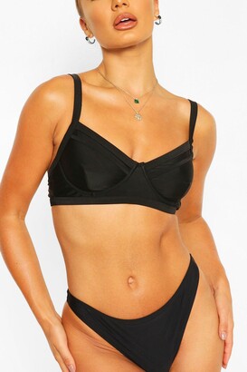 Buy Boohoo Fuller Bust Underwired Cupped Bikini Top In Black