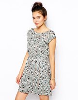 Thumbnail for your product : Esprit Printed Satin Tie Waist Dress