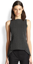 Thumbnail for your product : Alexander Wang Asymmetrical Paneled Pinstriped Knit Tank