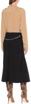 Thumbnail for your product : Victoria Beckham Chain-trimmed wool-crepe midi skirt