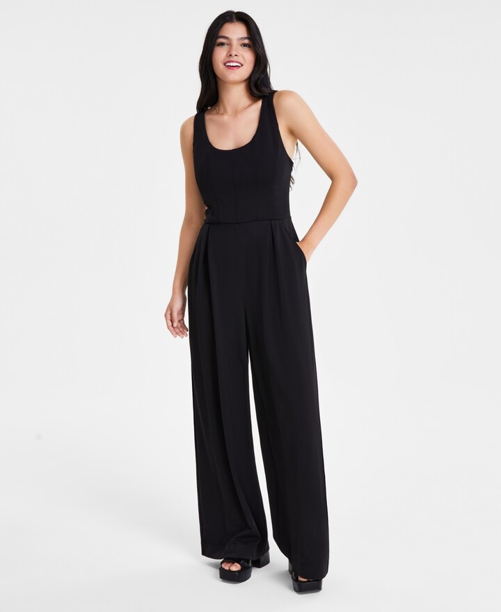 Bar III Women's Sleeveless SeamedBodice Jumpsuit, Created for Macy's