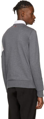 Moncler Gamme Bleu Grey Chevron Logo Sleeve Sweatshirt