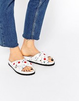 Thumbnail for your product : Kat Maconie Fifi White Paint Splat Slider Flat Sandals