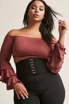 Thumbnail for your product : Forever 21 Plus Size Bell Sleeve Crop Top
