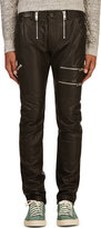 Thumbnail for your product : Diesel Black Grained Leather P-ZIPPS Trousers