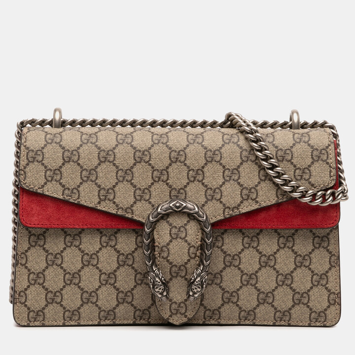 Gucci Brown Medium GG Supreme Dionysus Shoulder Bag