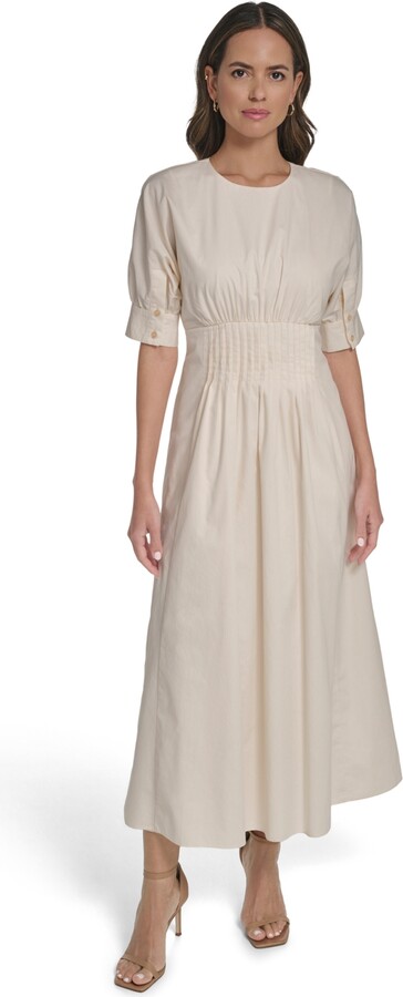 Vince Camuto Women's Dolman-Sleeve Pleated Waist Midi Dress