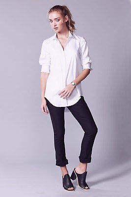 Sacha NEW Drake Womens Shirts 3/4 Sleeve Shirt White Tops