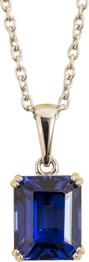 Juvetti White / Silver / Blue Thamani White Gold Pendant Necklace In Blue Sapphire
