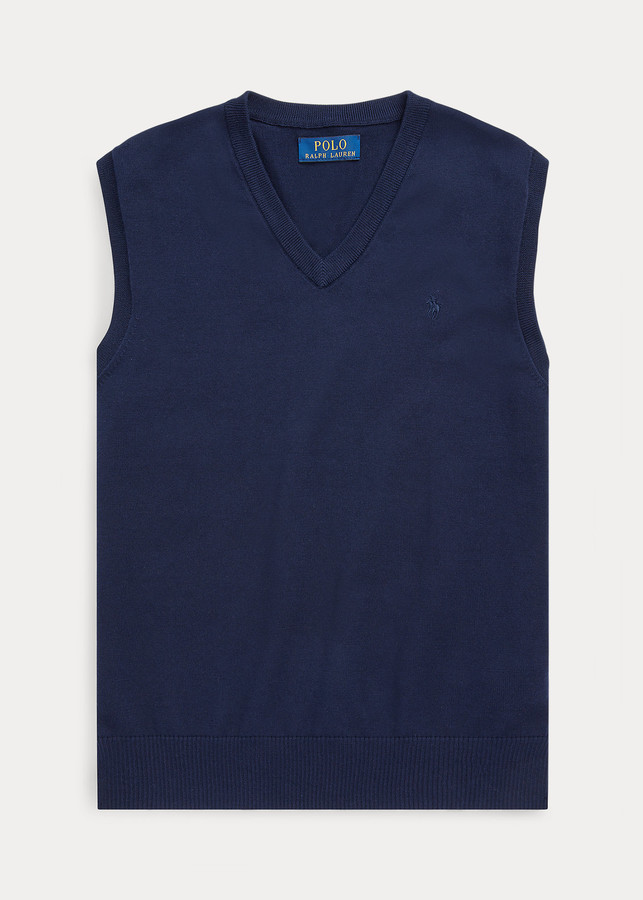 Ralph Lauren Cotton VNeck Sweater Vest ShopStyle