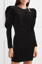 Thumbnail for your product : Isabel Marant Ziane Crystal-embellished Velvet Mini Dress - Black