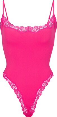 Fits Everybody Corded Lace Cami Bodysuit - Neon Orchid - L is in