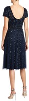 Thumbnail for your product : Aidan Mattox Short-Sleeve Beaded Tulle Cocktail Dress