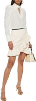 Thumbnail for your product : Self-Portrait Wrap-effect Sequin-embellished Tulle Mini Skirt