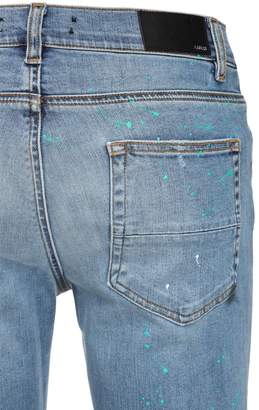 Amiri 15cm Paint Splatter Cotton Denim Jeans
