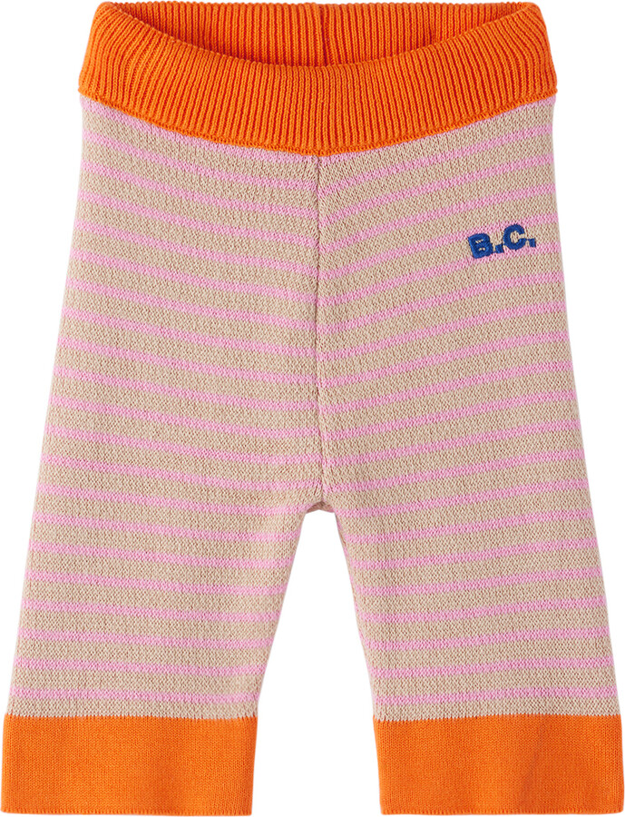 Bobo Choses Baby Pink & Orange Striped Leggings