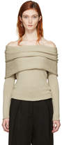 Thumbnail for your product : Rosetta Getty Beige Banded Off-the-Shoulder Pullover