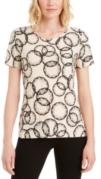 JM Collection Printed Jacquard T-Shirt, Created for Macy's