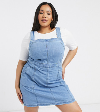 soft denim pinafore dress