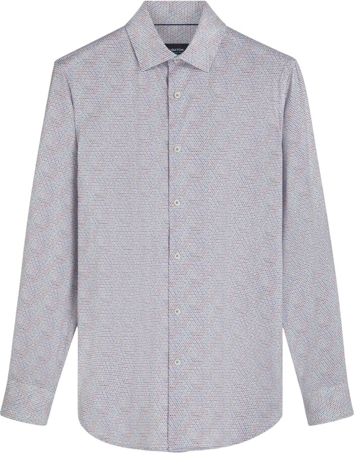 Bugatchi Uomo Men Geometric Print Sport Shirt In Air Blue