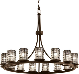 Justice Design Group Wire Glass Dakota 15 Light Chandelier