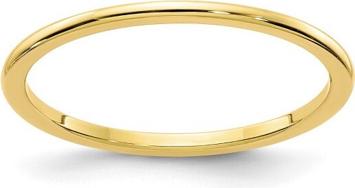 Black Bow Jewelry Co. BlackBowJewelry1.2mm10kYellowGoldPolishedHalfRoundStackableBandSize9