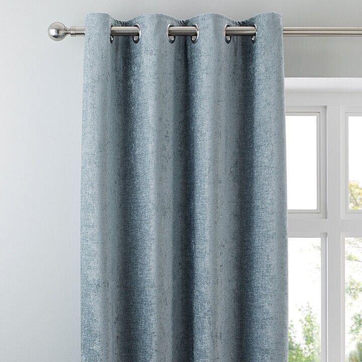 Dunelm Chenille DuckEgg Eyelet Curtains Blue ShopStyle