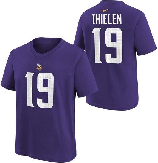 Nike Kids' Minnesota Vikings Adam Thielen #19 Name & Number T-Shirt Large Purple