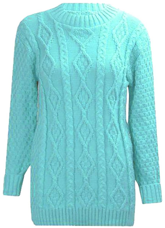 RIDDLED WITH STYLE Womens Ladies Long Sleeve Button Top Chunky Aran Cable Knitted Grandad Cardigan