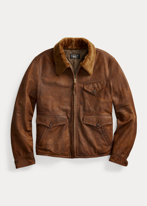 ralph lauren distressed leather jacket