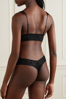 Thumbnail for your product : Hanky Panky Signature Set Of Three Low-rise Stretch-lace Thongs - Black