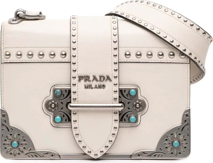 Prada Pre-Owned 2000-2025 City Calf Studded Folk Cahier crossbody bag