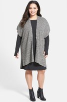 Thumbnail for your product : Eileen Fisher Long Organic Linen & Wool Kimono Cardigan (Plus Size)