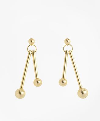 Brooks Brothers Ball-and-Bar Drop Earrings