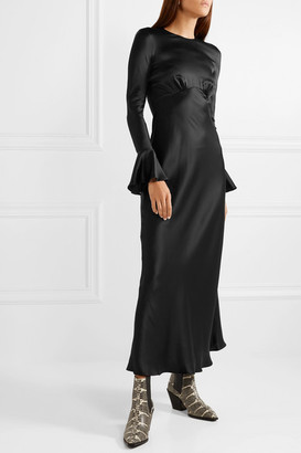 Les Rêveries Open-back Silk-satin Maxi Dress - Black