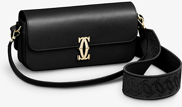 Cartier Womens Black C De Leather Cross-Body Bag 1 Size