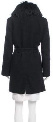 Diane von Furstenberg Victoria Fur-Trimmed Coat