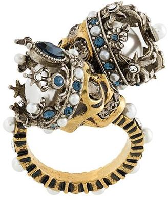 Alexander McQueen king and queen skull ring