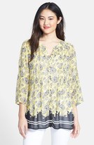 Thumbnail for your product : Chaus Stencil Border Print Pintuck Blouse
