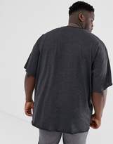 Thumbnail for your product : ASOS Design DESIGN Plus oversized t-shirt with raw neck in charcoal marl
