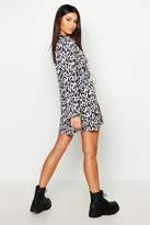 Thumbnail for your product : boohoo Wrap Front Tie Waist Shift Dress